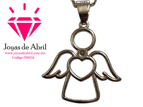 Cadena, medalla de angel, aretes y dos anillos